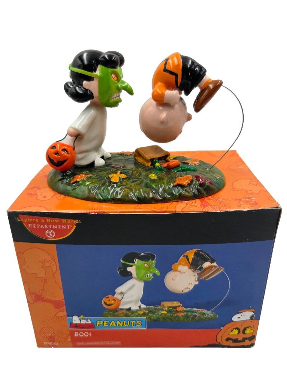 Dept 56 Peanuts Boo! Charlie Brown Lucy 2007 Halloween Figurine Read